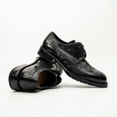 Black Washed Leather Lug Derby DIVINCH