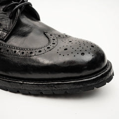 Black Washed Leather Lug Derby DIVINCH