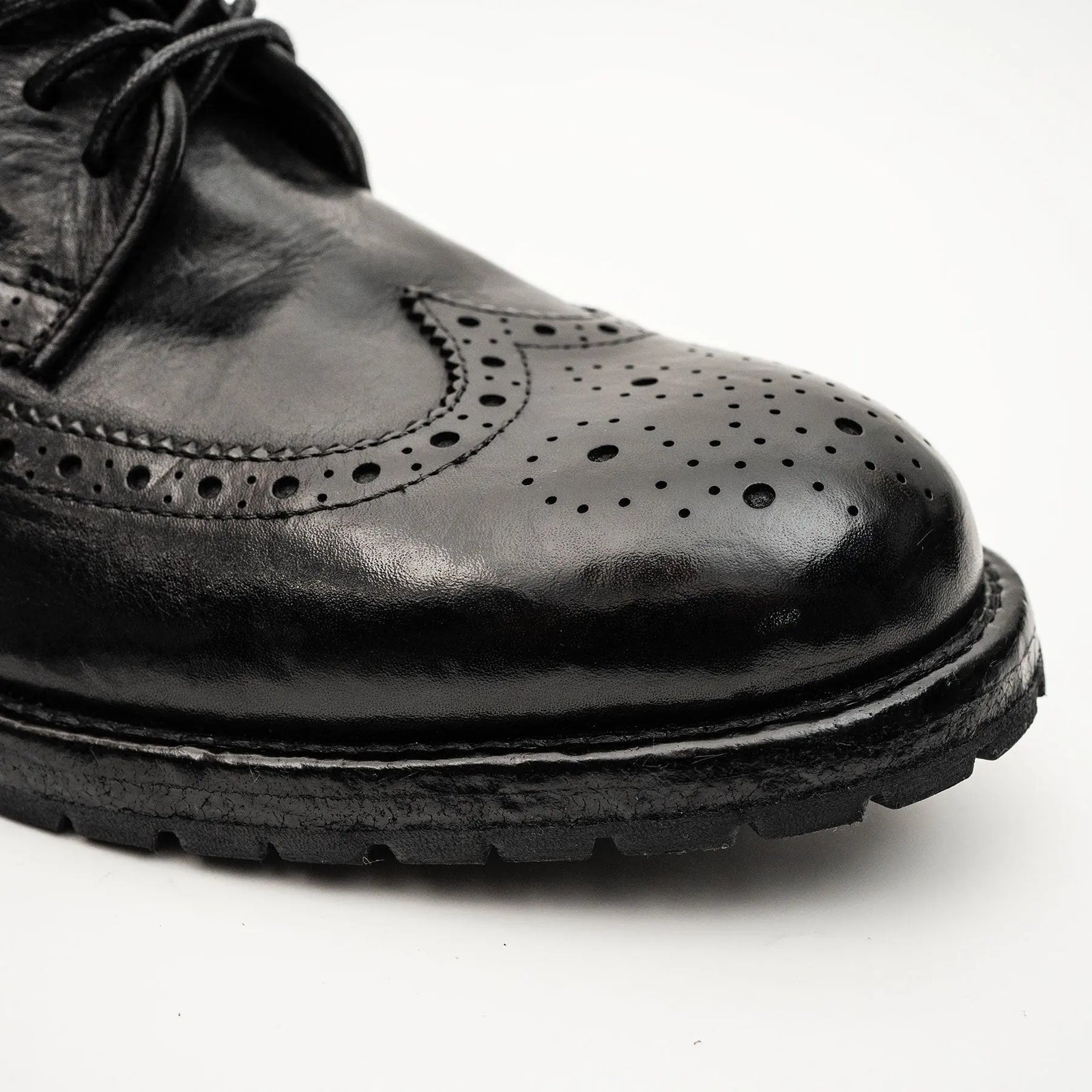 Black Washed Leather Lug Derby DIVINCH