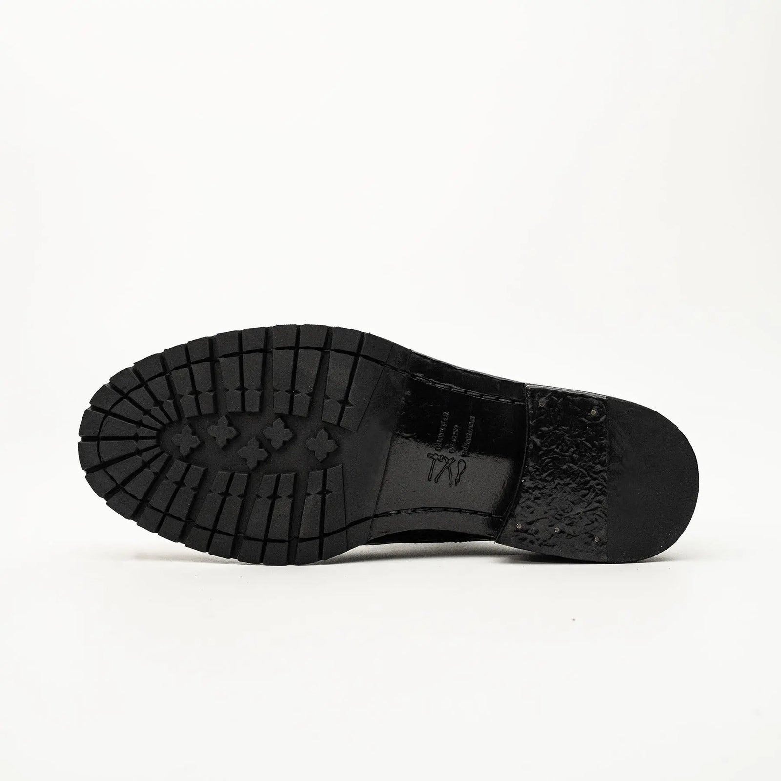 Black Washed Leather Lug Derby DIVINCH