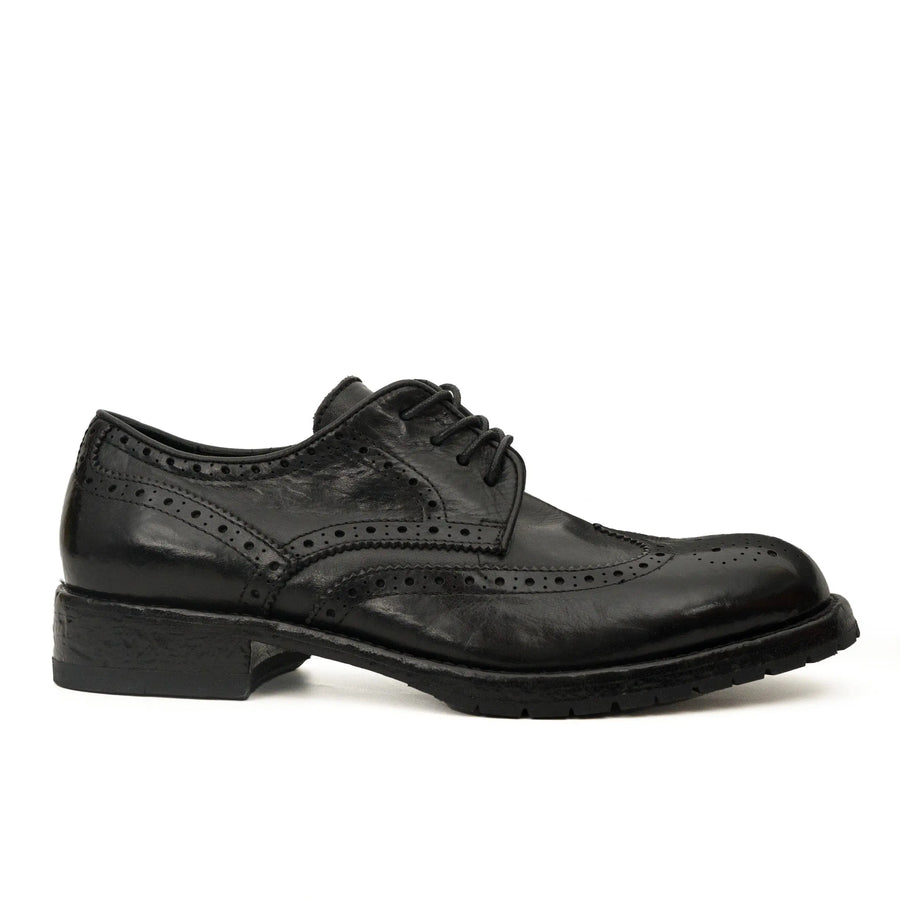 Black Washed Leather Lug Derby DIVINCH