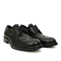 Black Washed Leather Lug Derby DIVINCH