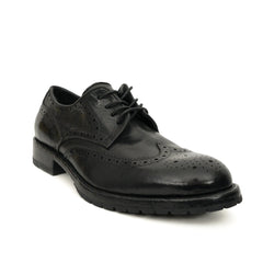Black Washed Leather Lug Derby DIVINCH