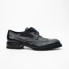 Midnight Navy Washed Leather Lug Derby