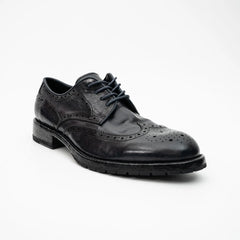 Midnight Navy Washed Leather Lug Derby