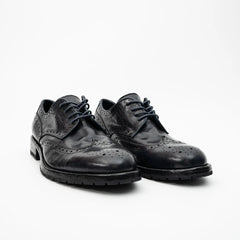 Midnight Navy Washed Leather Lug Derby