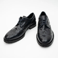 Midnight Navy Washed Leather Lug Derby