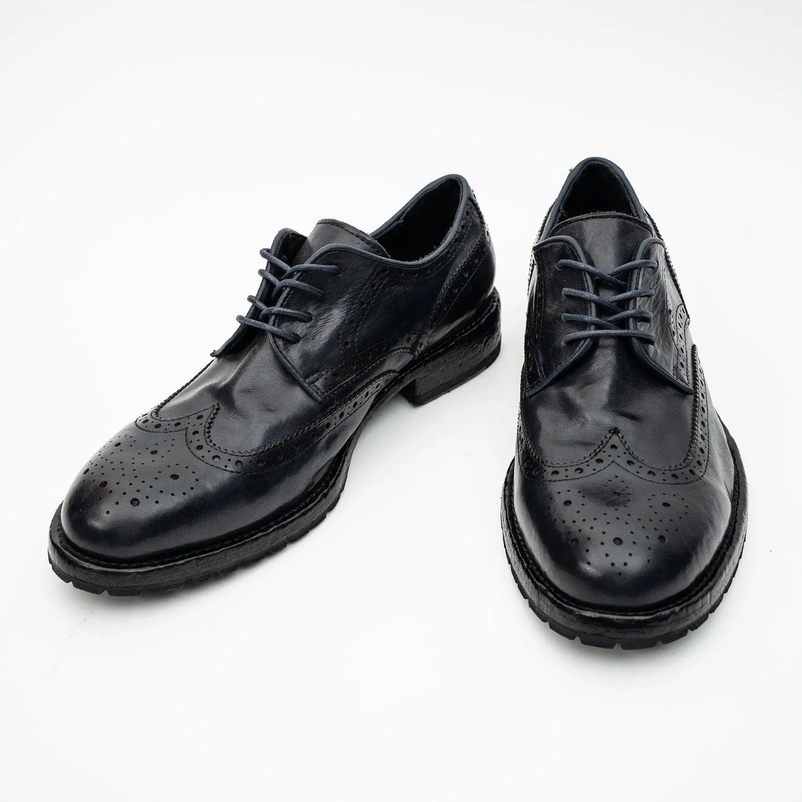 Midnight Navy Washed Leather Lug Derby