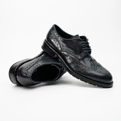 Midnight Navy Washed Leather Lug Derby