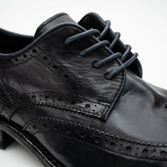 Midnight Navy Washed Leather Lug Derby