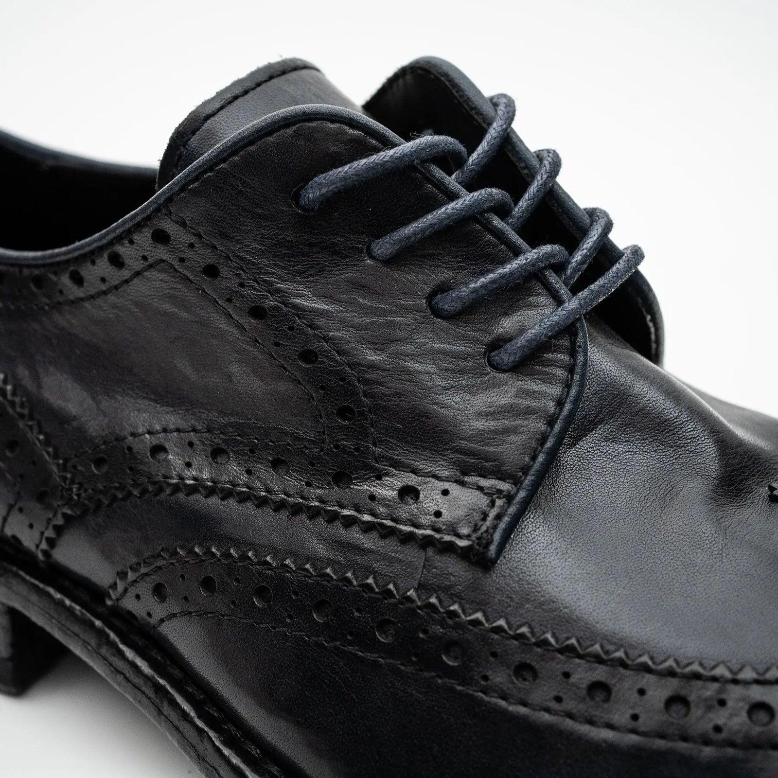 Midnight Navy Washed Leather Lug Derby