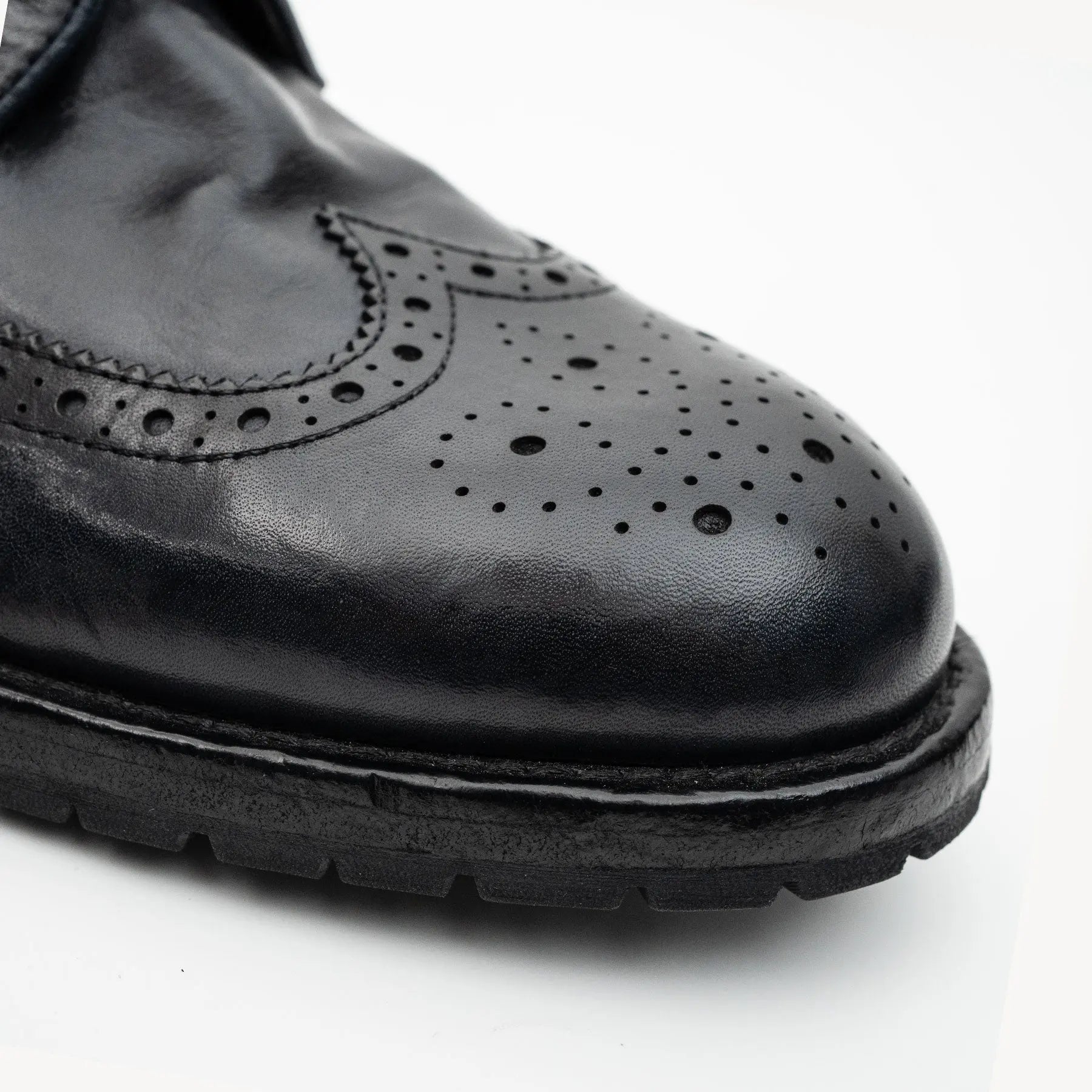 Midnight Navy Washed Leather Lug Derby