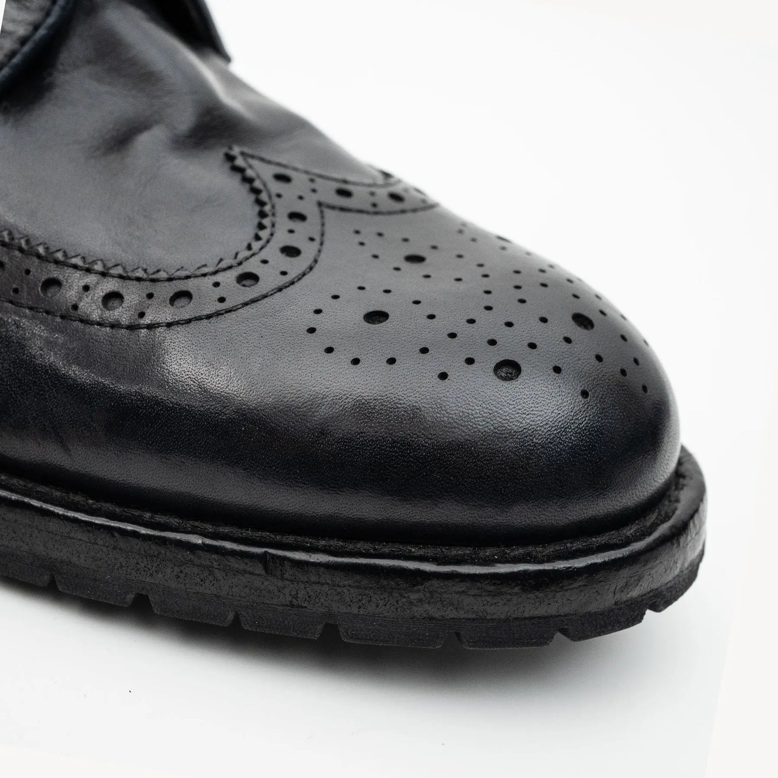 Midnight Navy Washed Leather Lug Derby