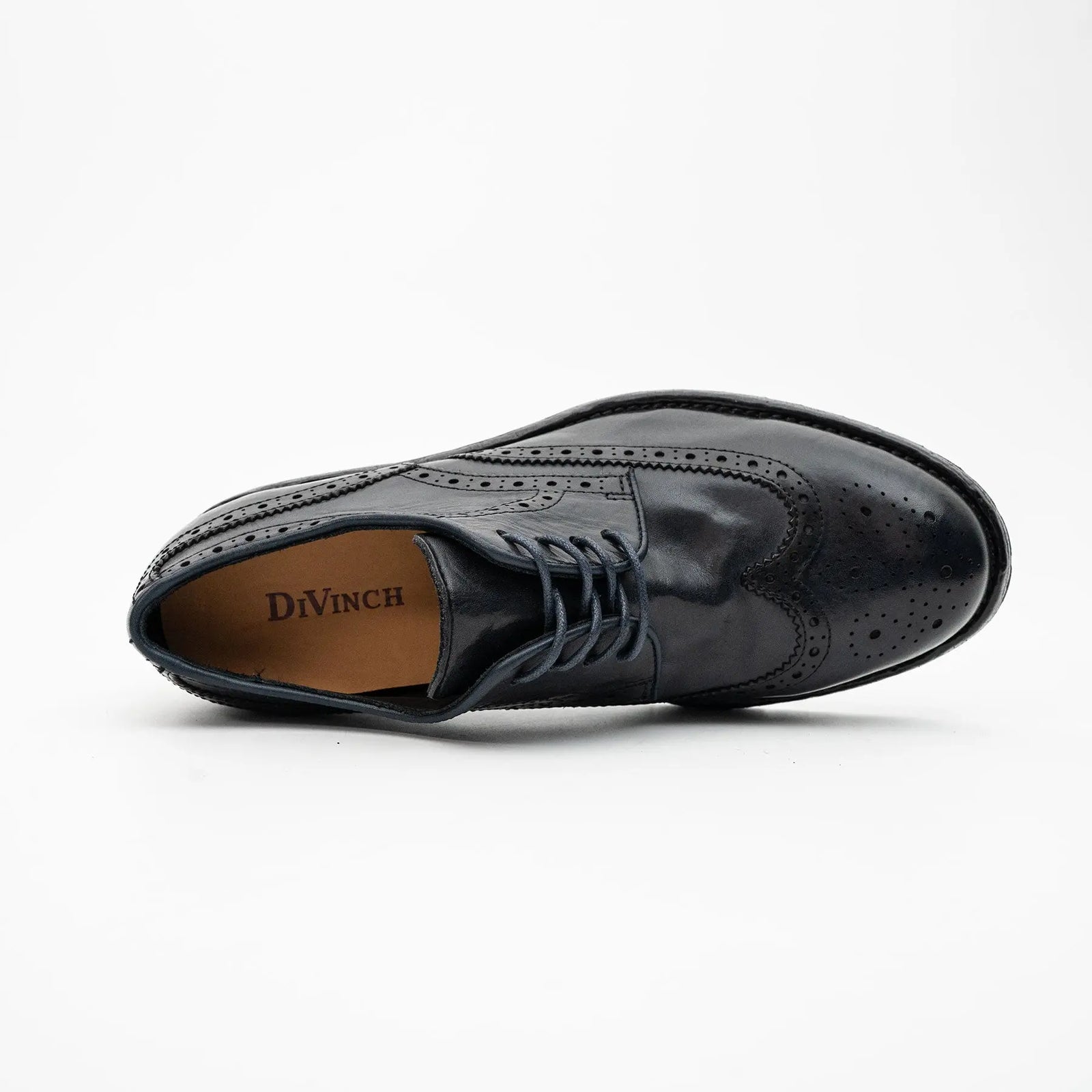 Midnight Navy Washed Leather Lug Derby