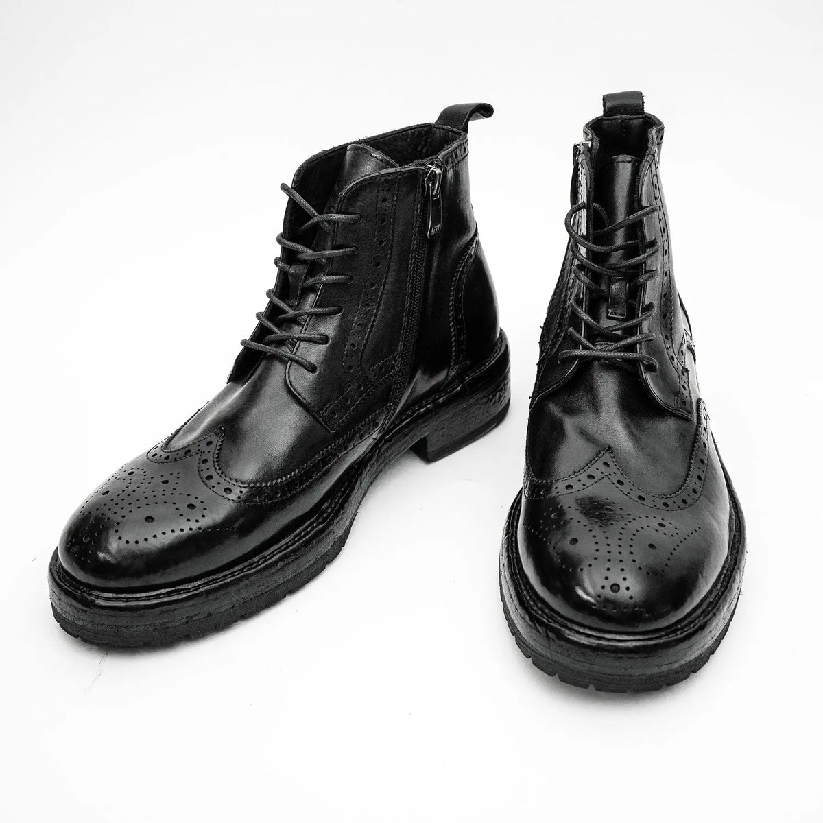 Black Washed Leather Martin Boot DIVINCH