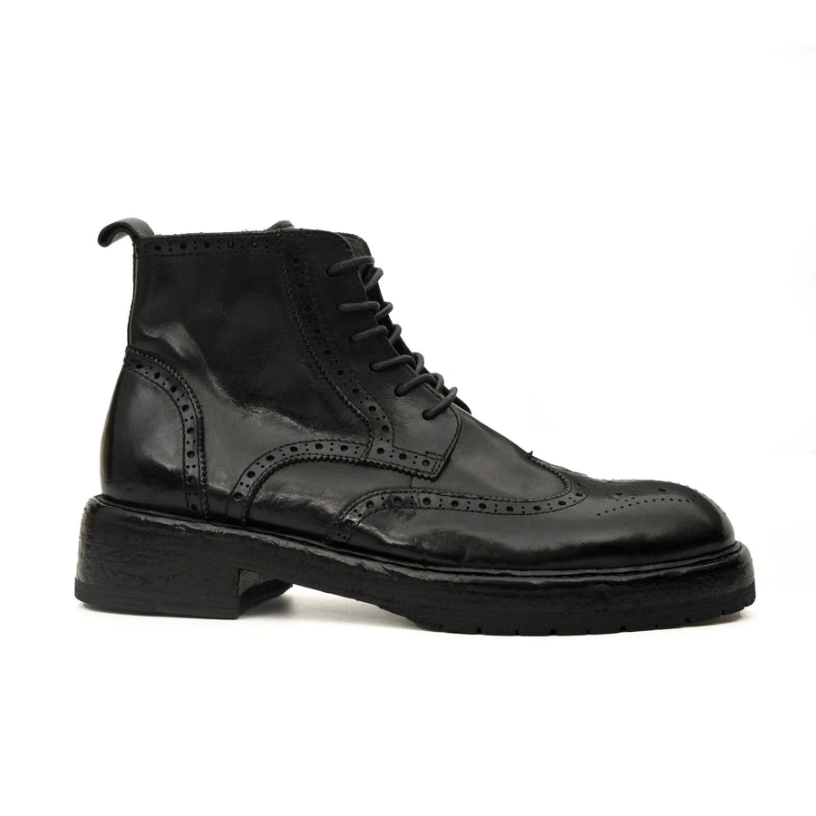 Black Washed Leather Martin Boot DIVINCH