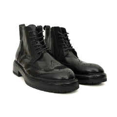 Black Washed Leather Martin Boot DIVINCH