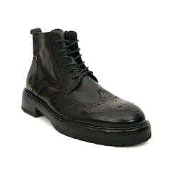 Black Washed Leather Martin Boot DIVINCH