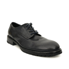 Black Washed Leather Plain Derby DIVINCH