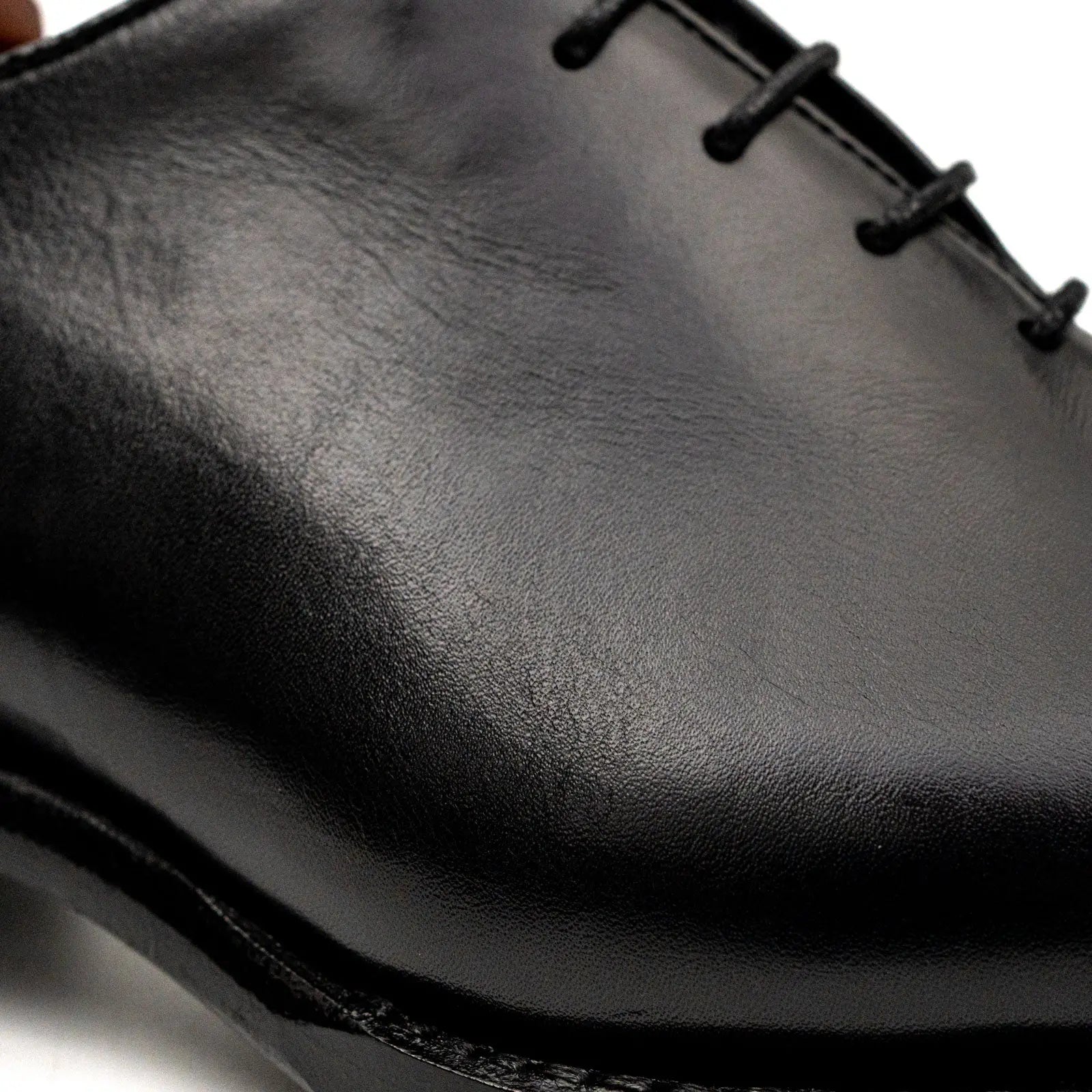 Black Wholecut Leather Oxford Shoes DIVINCH