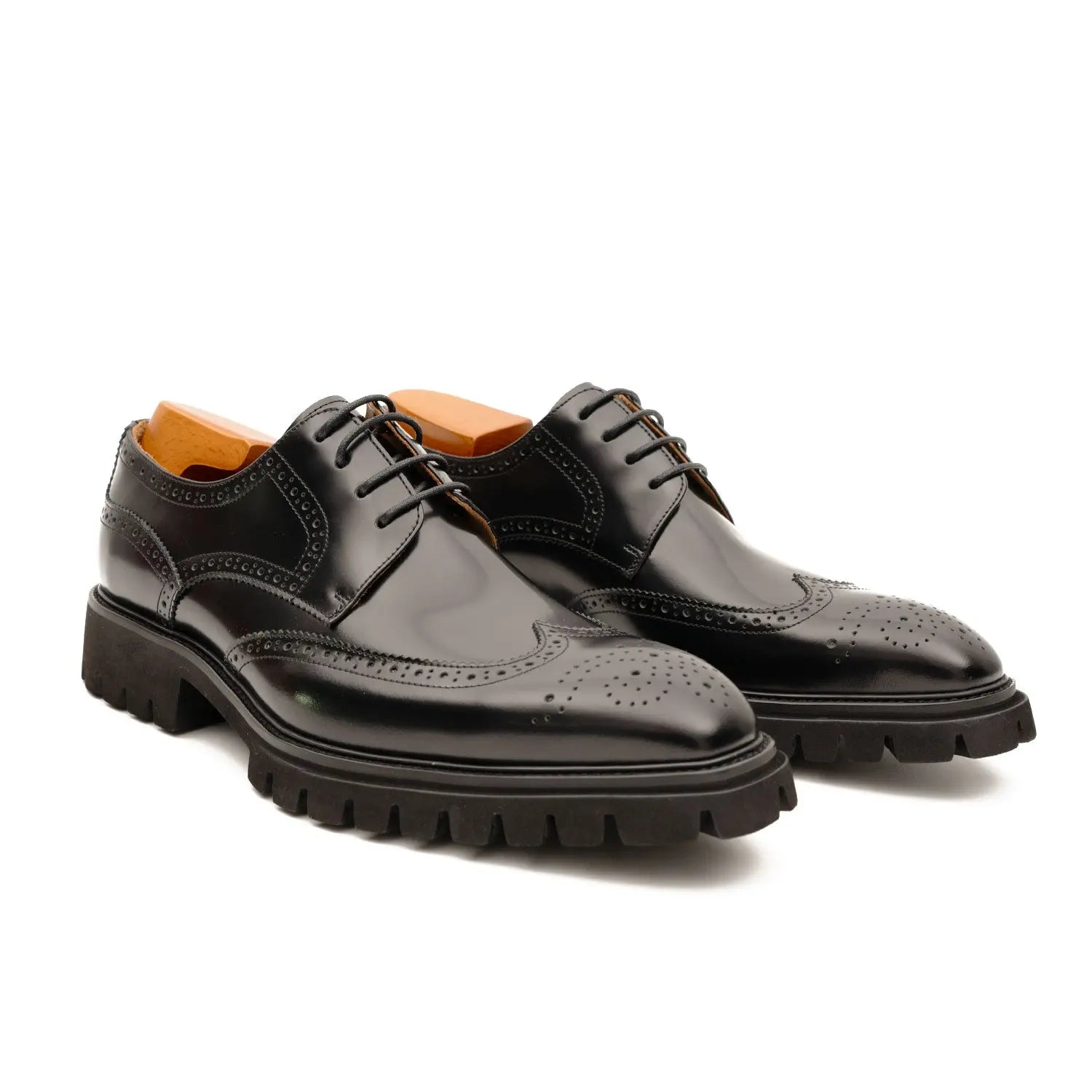 Black derby brogue shoes DIVINCH