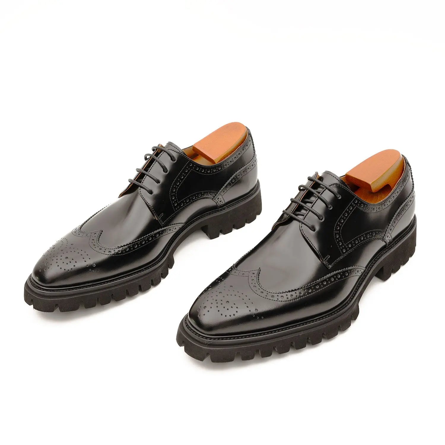 Black derby brogue shoes DIVINCH