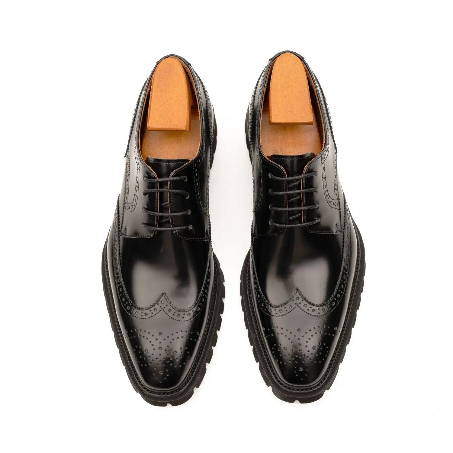 Black derby brogue shoes DIVINCH