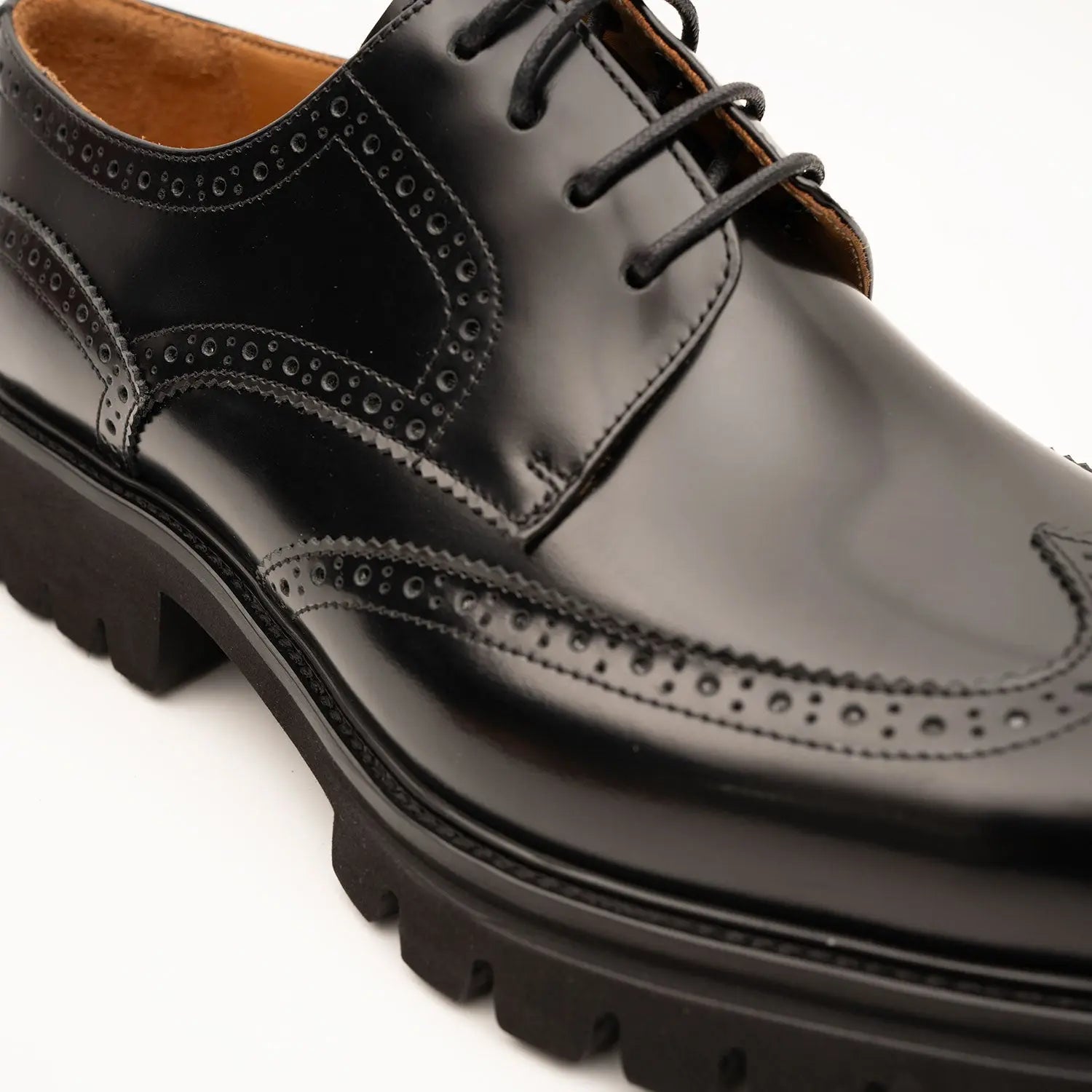 Black derby brogue shoes DIVINCH