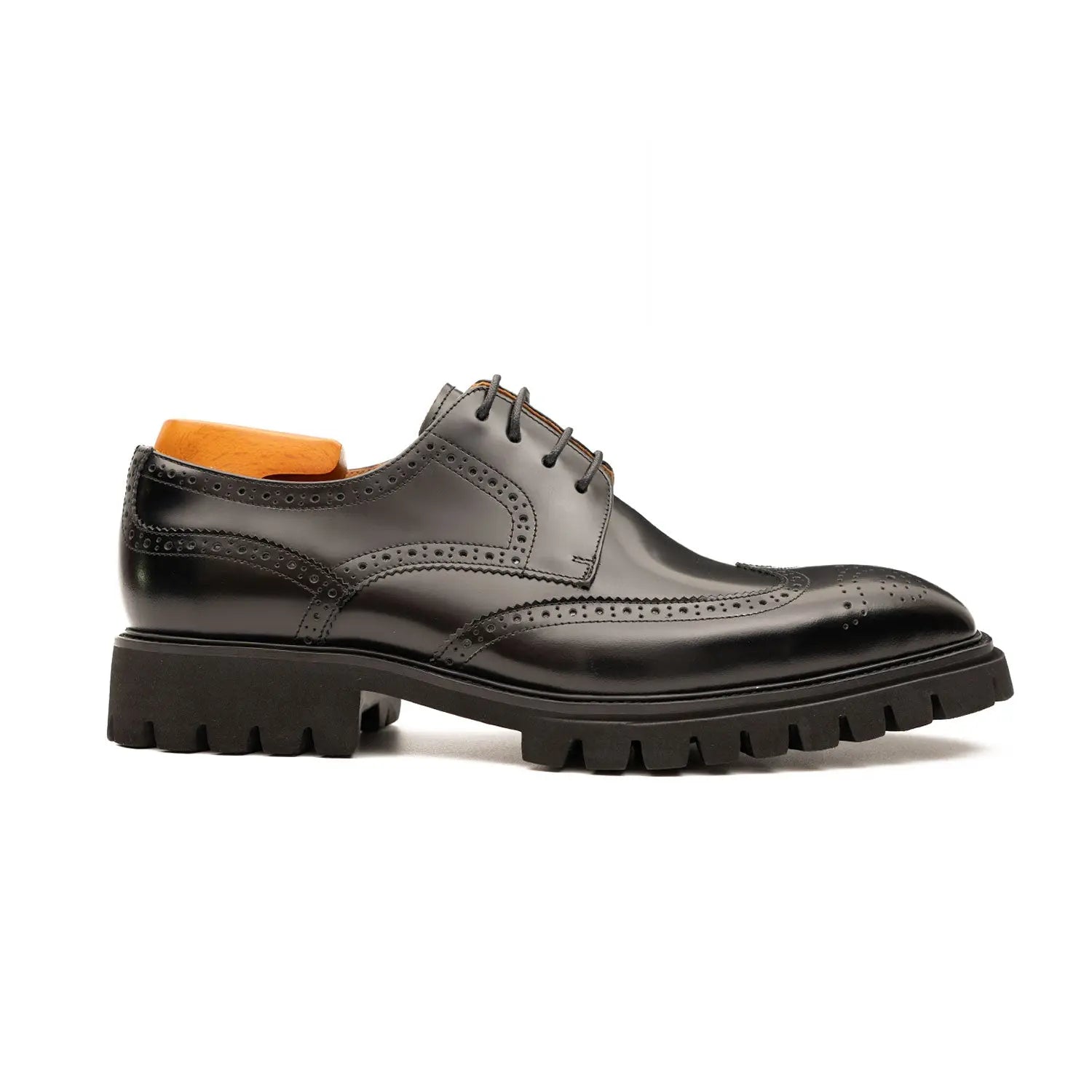 Black derby brogue shoes DIVINCH