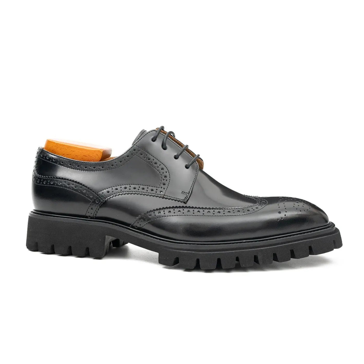 Black derby brogue shoes DIVINCH