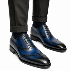 Blue Burnished Goodyear Oxford