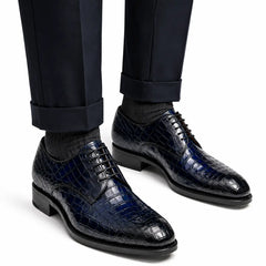Blue Crocodile Derby Shoe