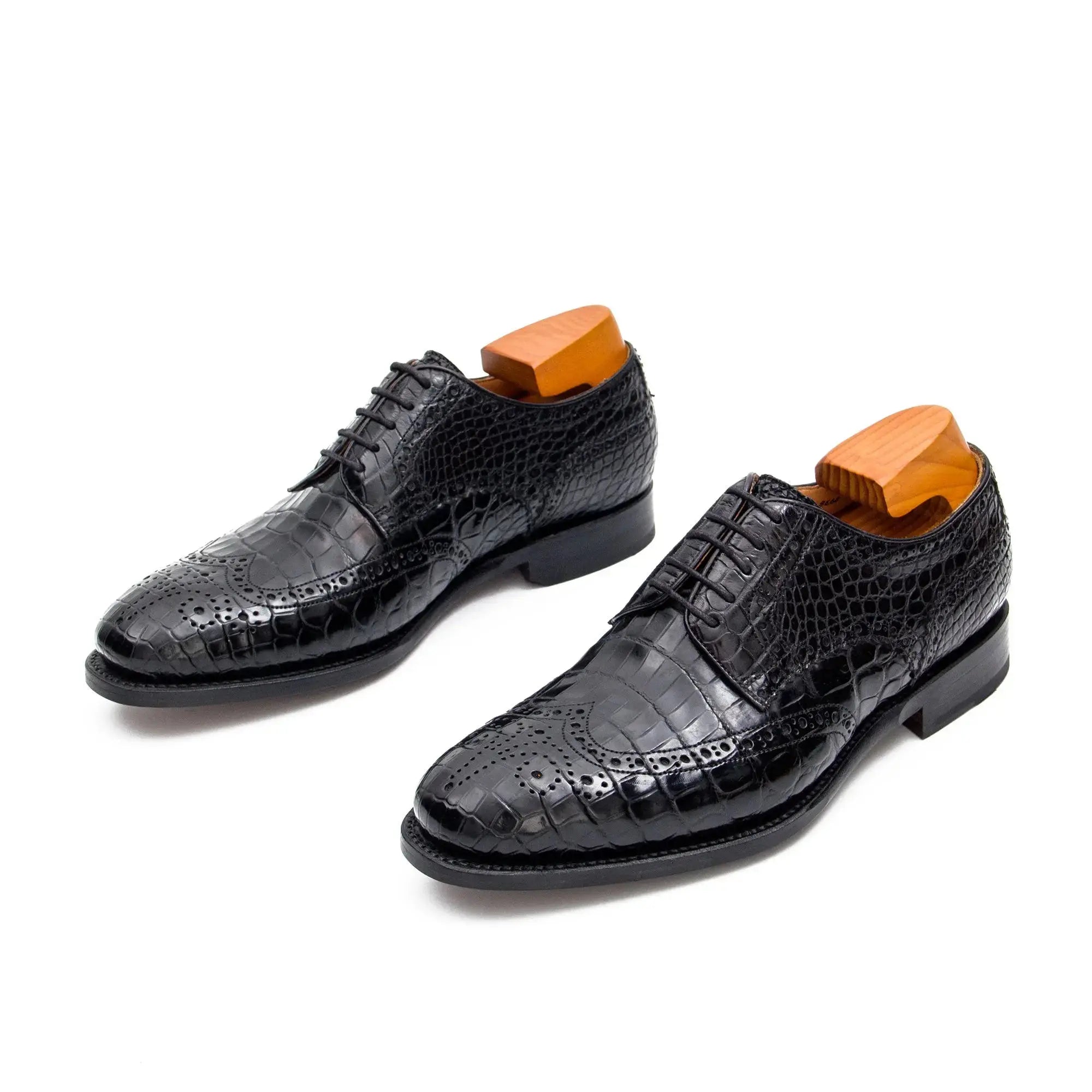 Nile crocodile leather Goodyear crafts derby shoes 21792106 - Divinch