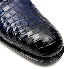Blue Crocodile Leather Derby Shoes DIVINCH