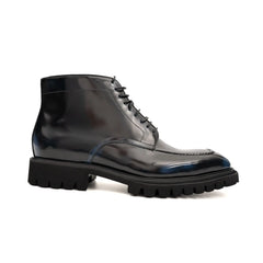 Blue Patent Lug Sole Boot DIVINCH