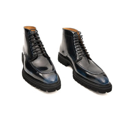 Blue Patent Lug Sole Boot DIVINCH