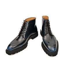 Blue Patent Lug Sole Boot DIVINCH