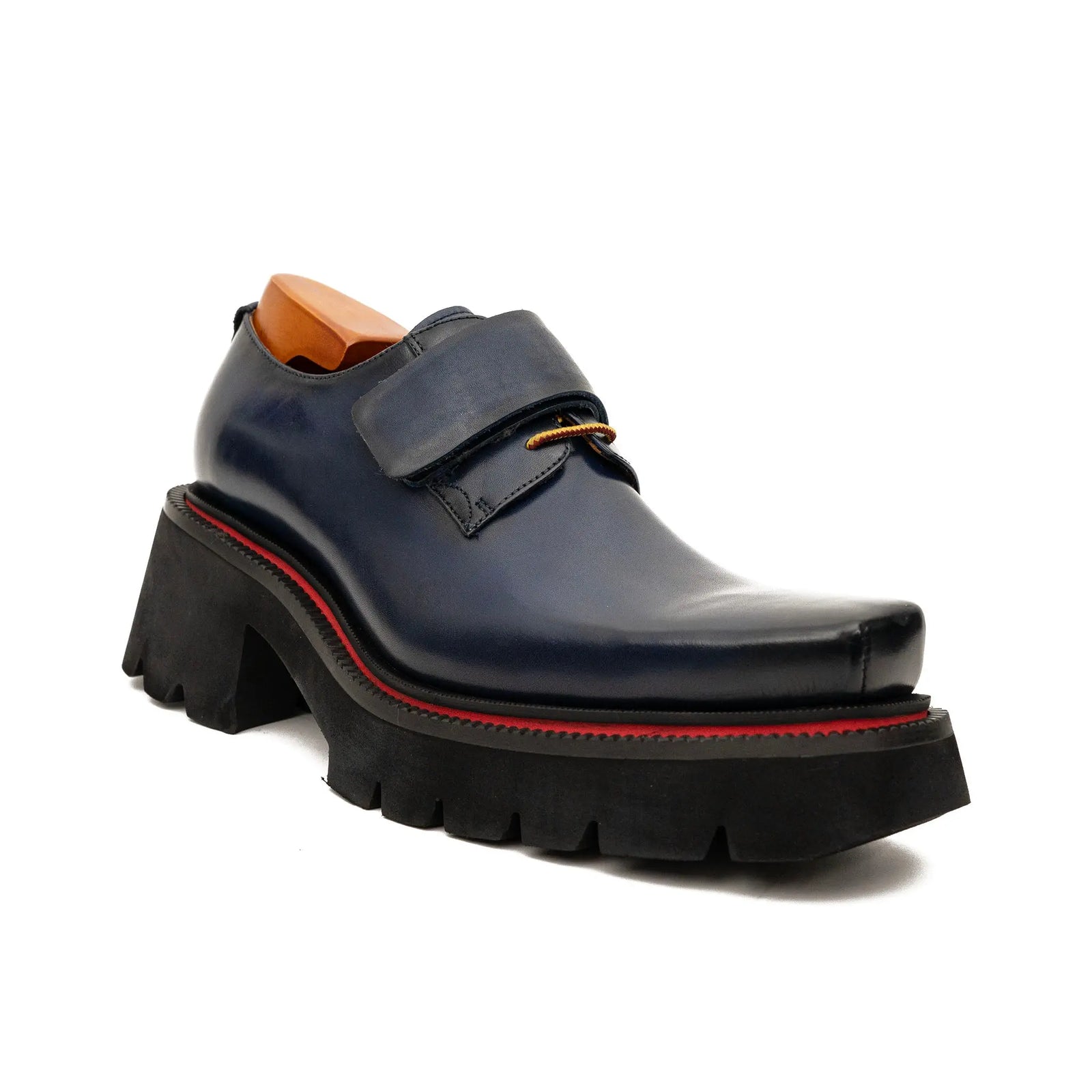 DIVINCH 5037C blue platform strap shoes three quarter view