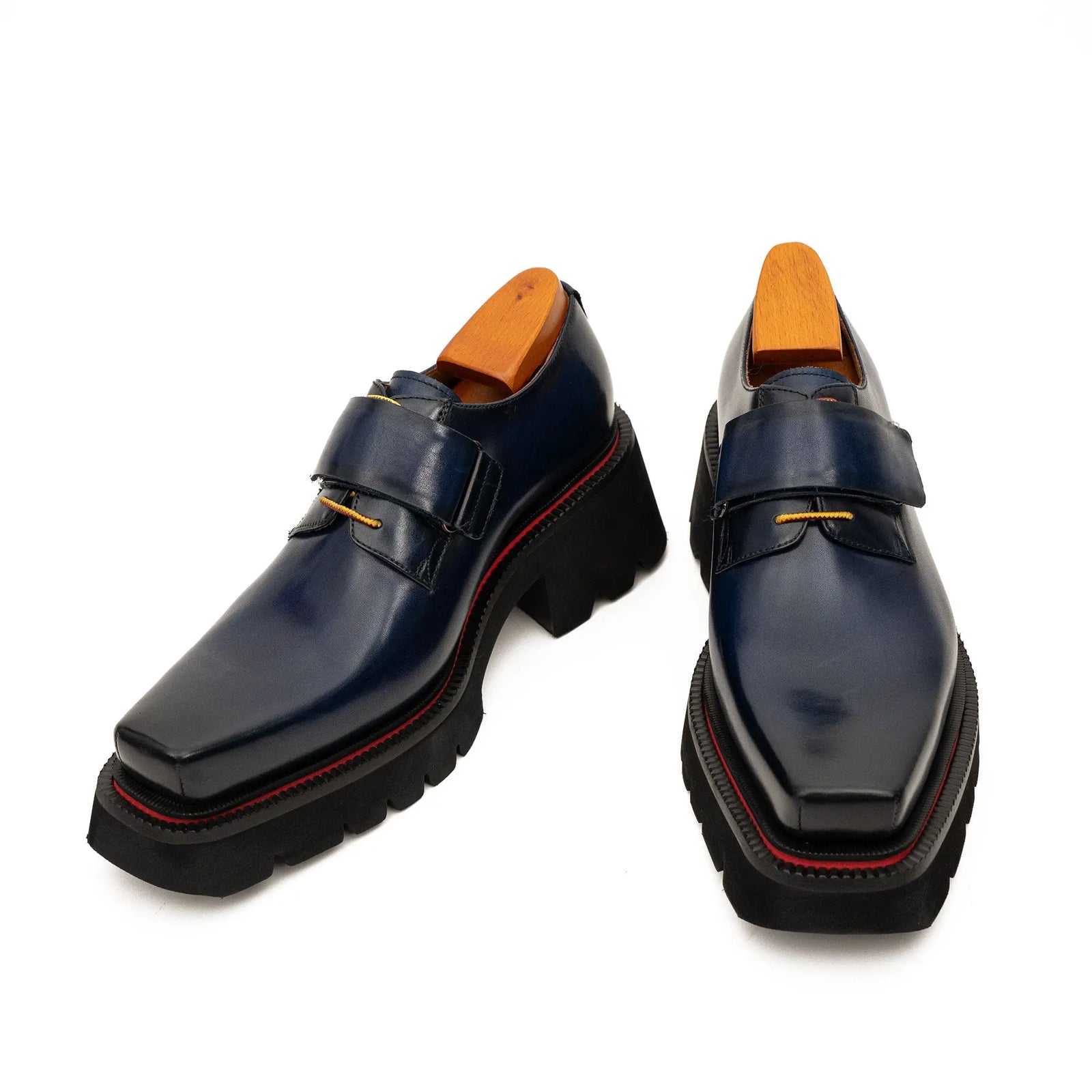 DIVINCH 5037C blue platform strap shoes front pair view