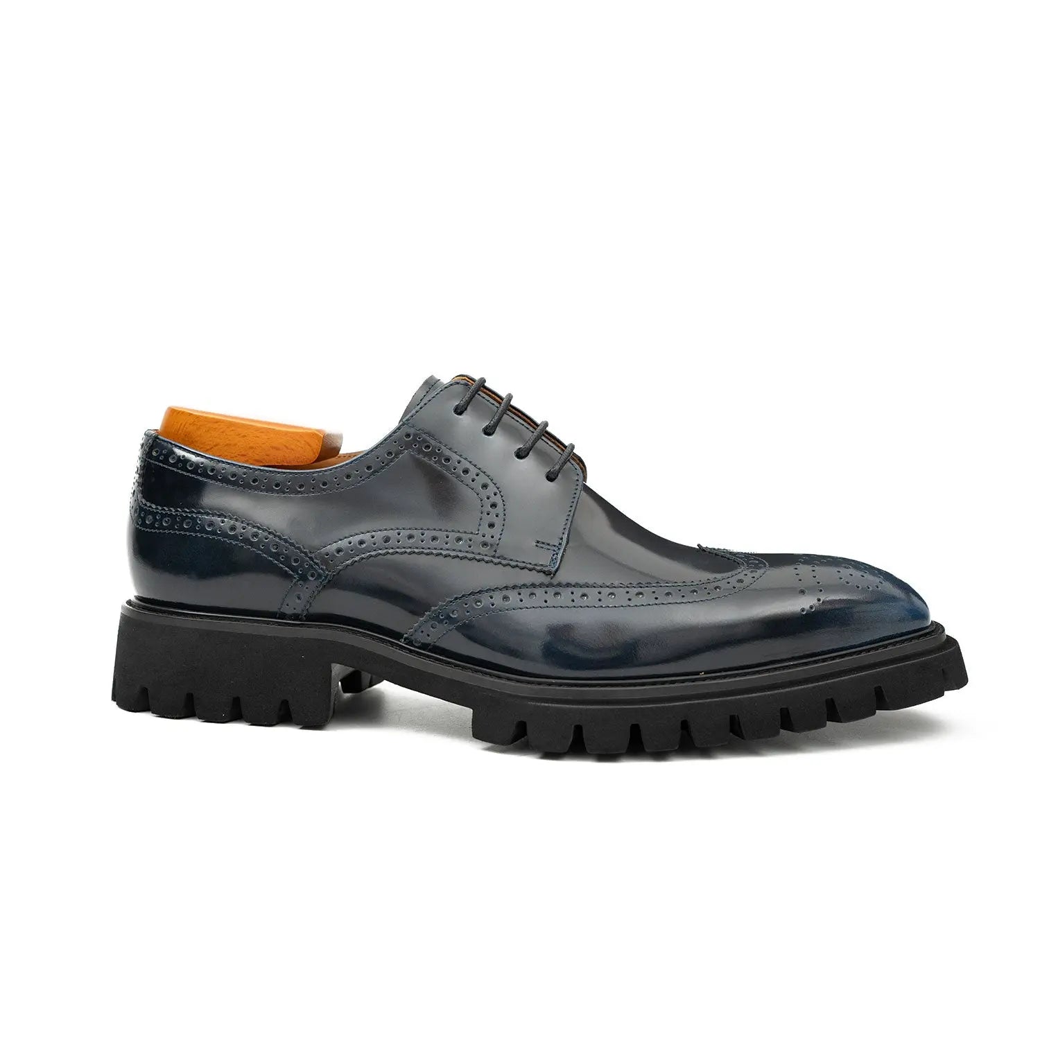 Blue derby brogue shoes DIVINCH