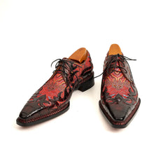 Bordeaux Crocodile Silk Norwegian Derby DIVINCH