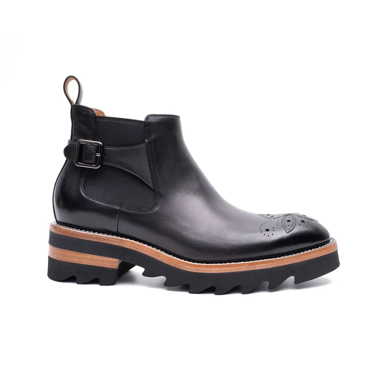 Brogue Chelsea Boots Black DIVINCH