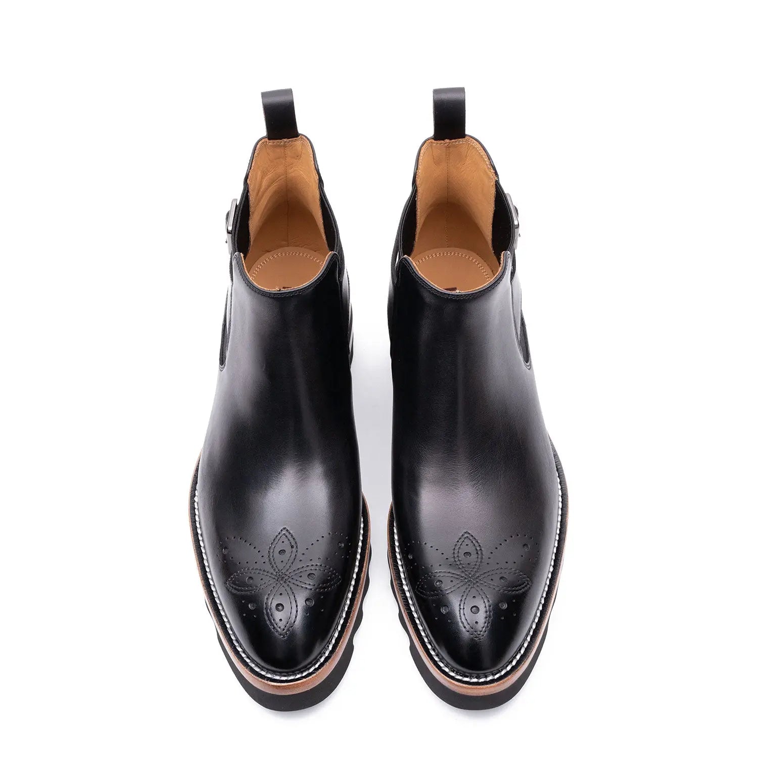 Brogue Chelsea Boots Black DIVINCH