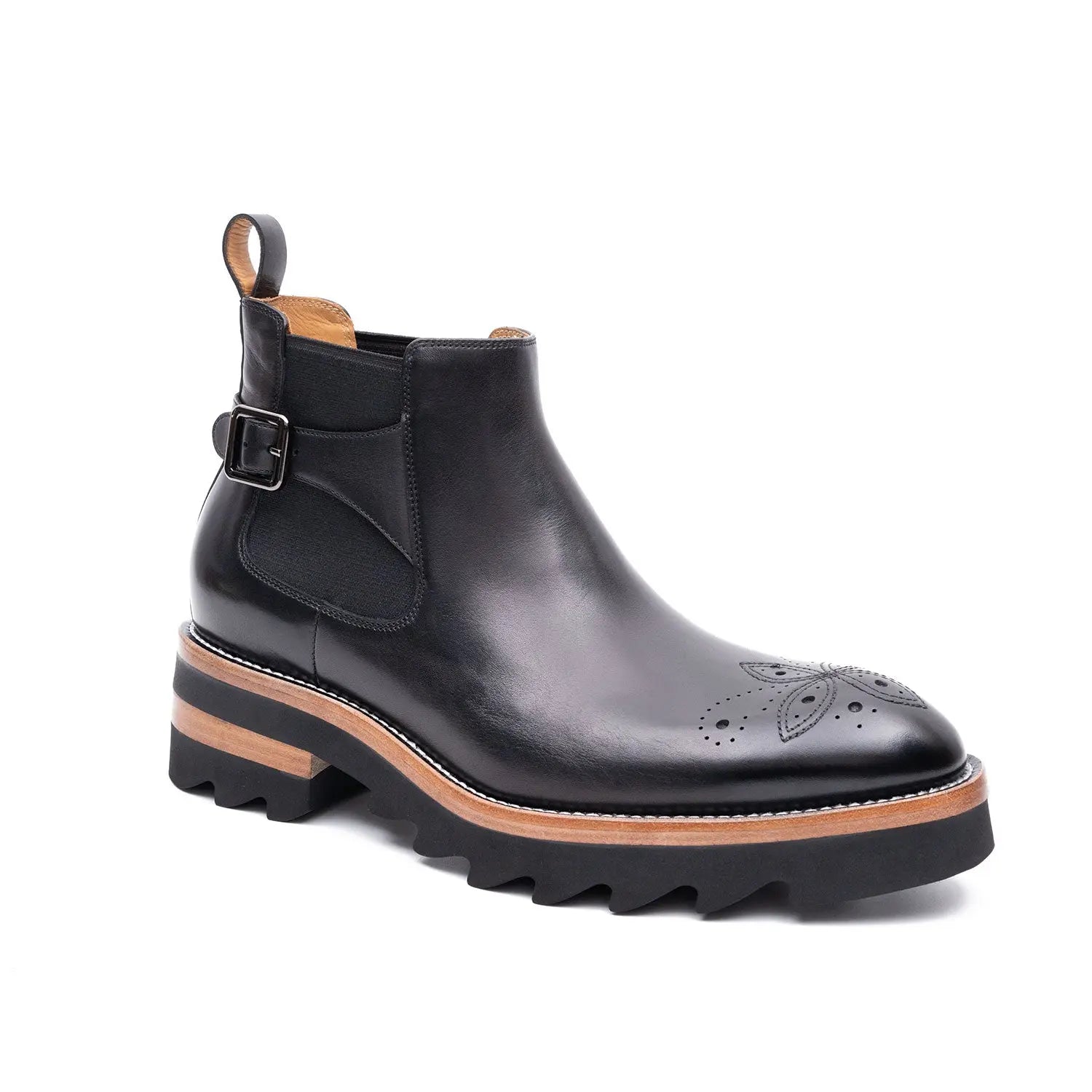 Brogue Chelsea Boots Black DIVINCH