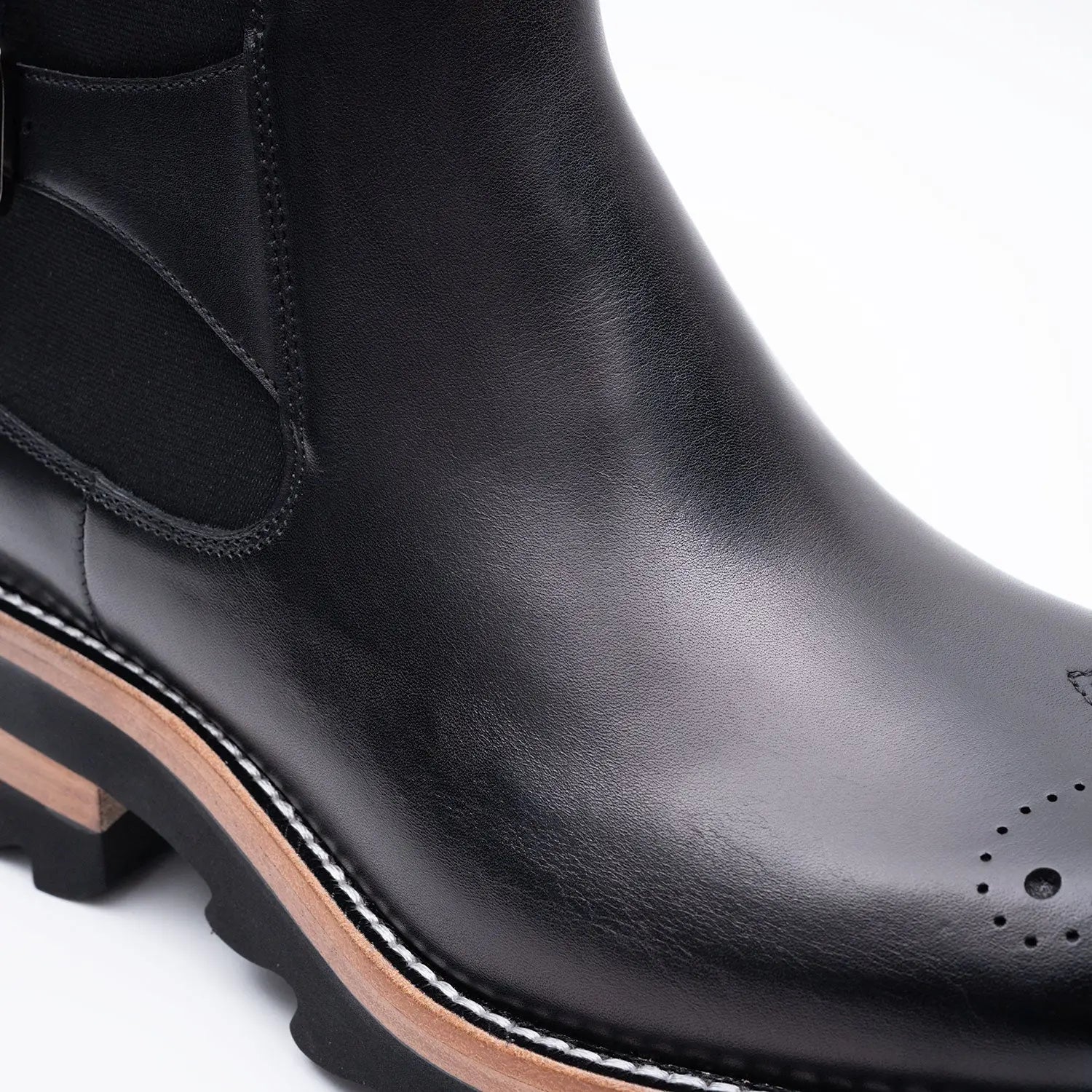 Brogue Chelsea Boots Black DIVINCH