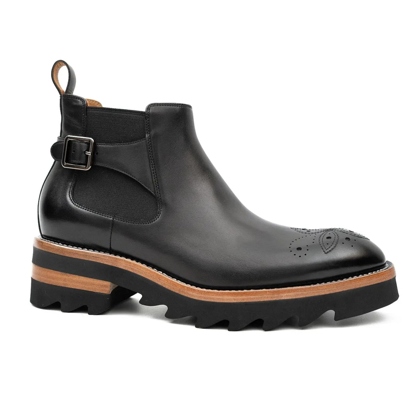 Brogue Chelsea Boots Black DIVINCH