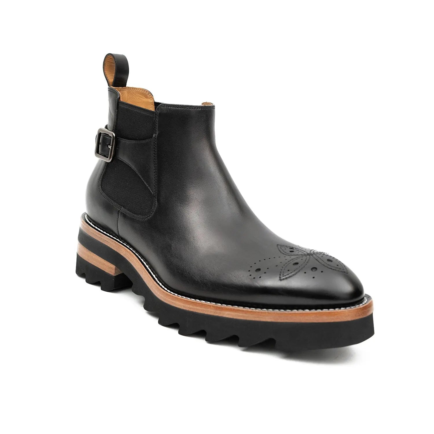 Brogue Chelsea Boots Black DIVINCH