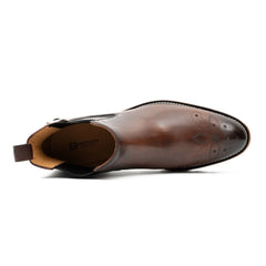 Brogue Chelsea Boots Brown DIVINCH