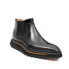 Brogue Thick-Soled Chelsea Boot 2891 Black DIVINCH