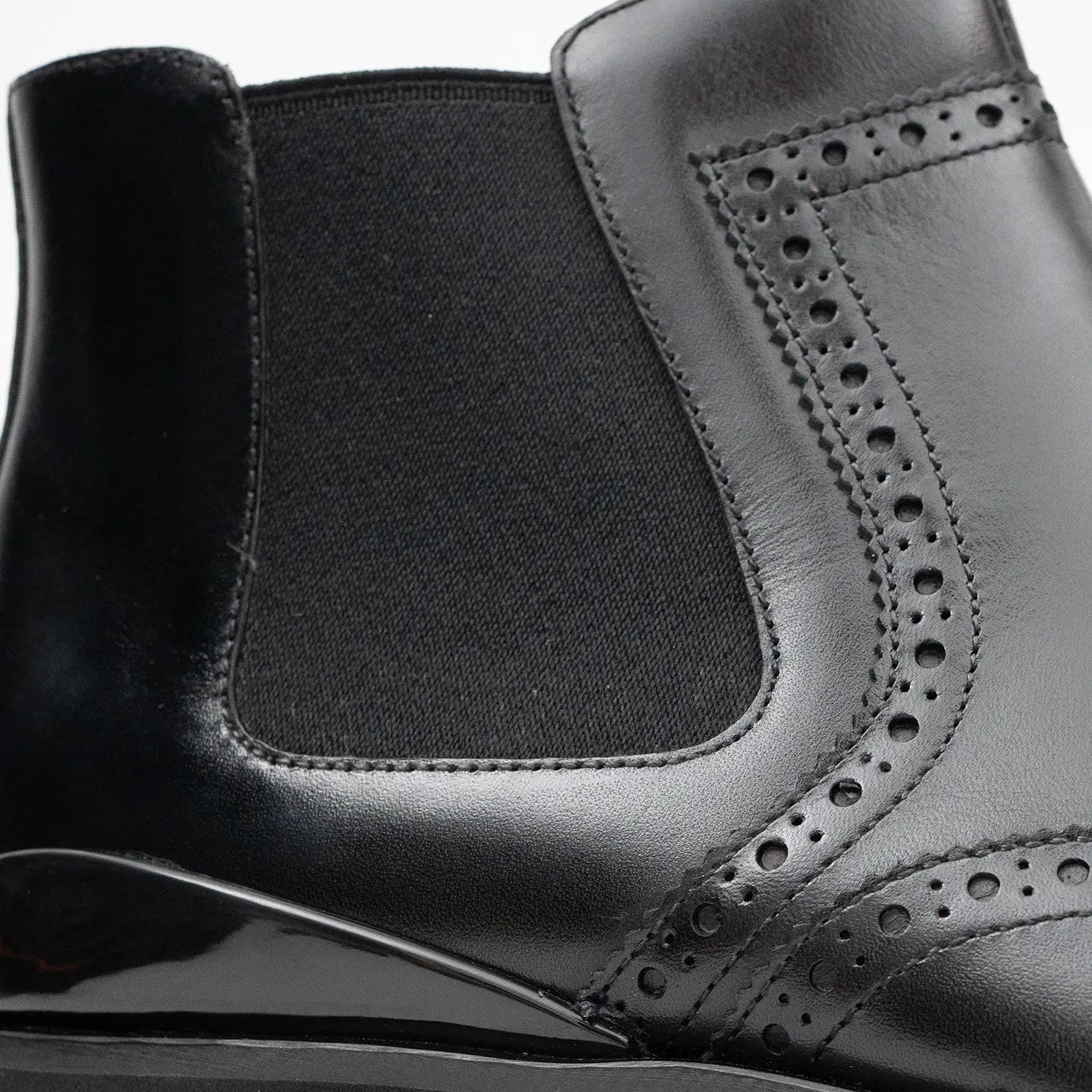 Brogue Thick-Soled Chelsea Boot 2891 Black DIVINCH